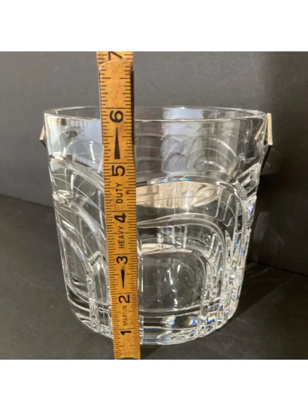 Rogaska Gallia Heavy Cut Crystal Modernist Ice Bucket Maestro Collection